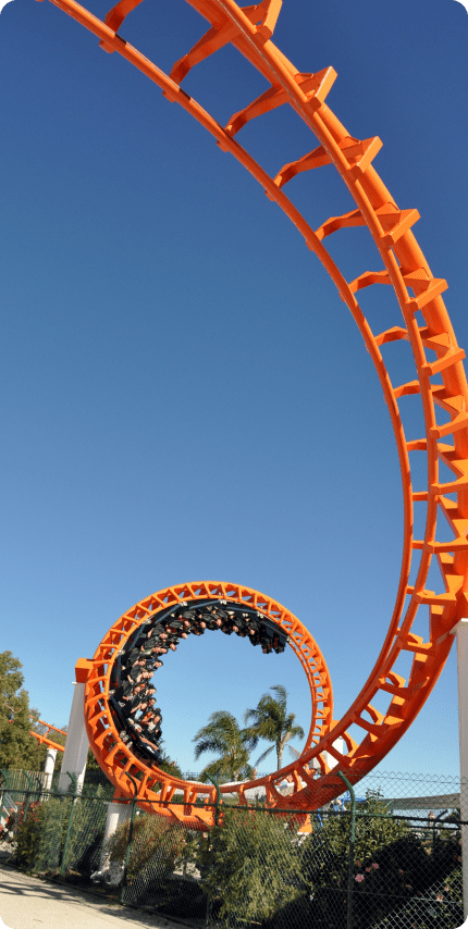 Theme park roller coaster